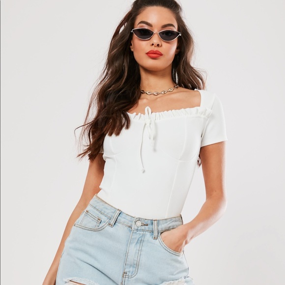 Missguided White Cream Bodysuit - Picture 1 of 3